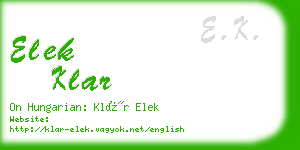 elek klar business card